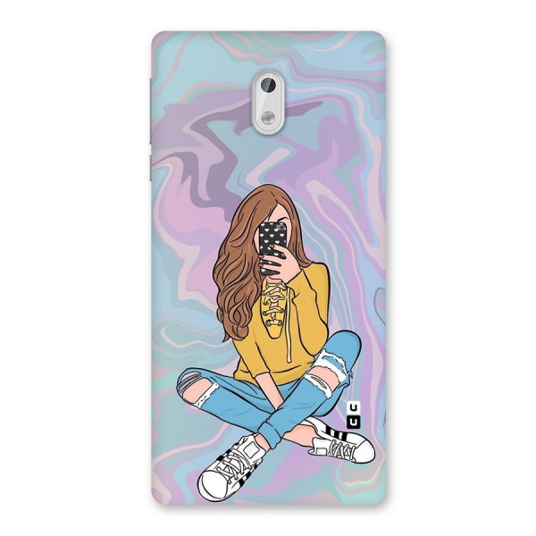 Selfie Girl Illustration Back Case for Nokia 3