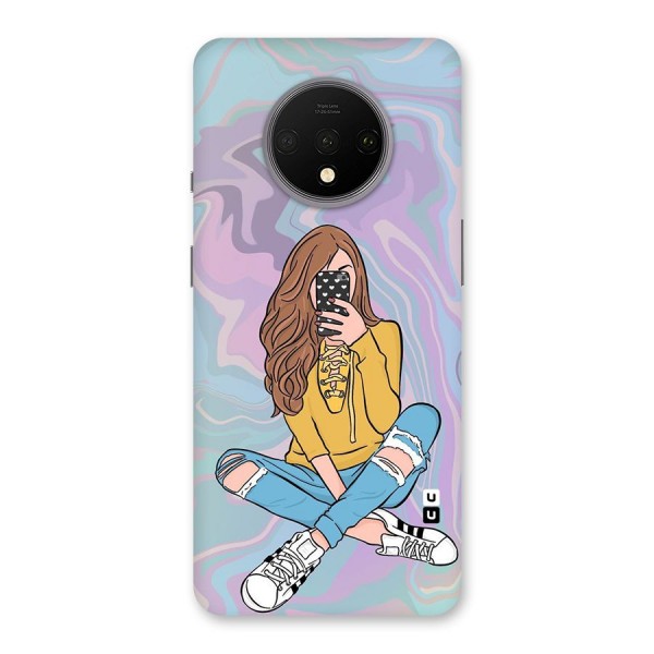 Selfie Girl Illustration Back Case for OnePlus 7T