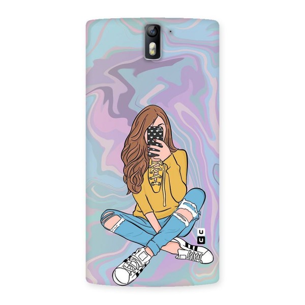 Selfie Girl Illustration Back Case for One Plus One