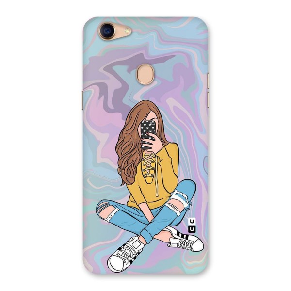 Selfie Girl Illustration Back Case for Oppo F5