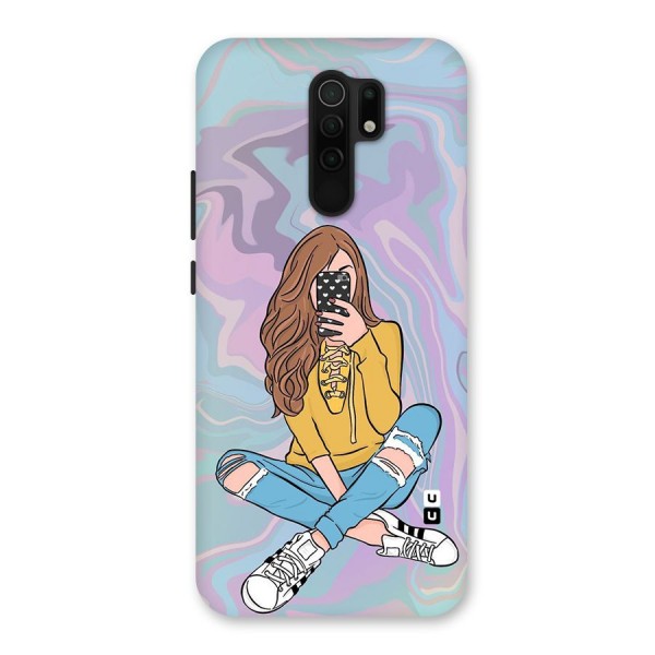 Selfie Girl Illustration Back Case for Poco M2