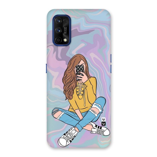 Selfie Girl Illustration Back Case for Realme 7 Pro