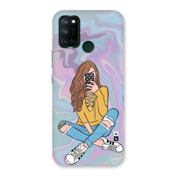 Selfie Girl Illustration Back Case for Realme 7i