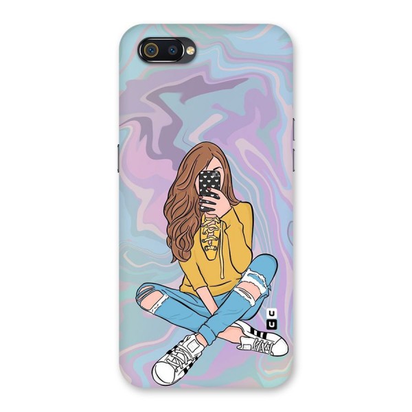 Selfie Girl Illustration Back Case for Realme C2