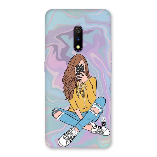 Selfie Girl Illustration Back Case for Realme X