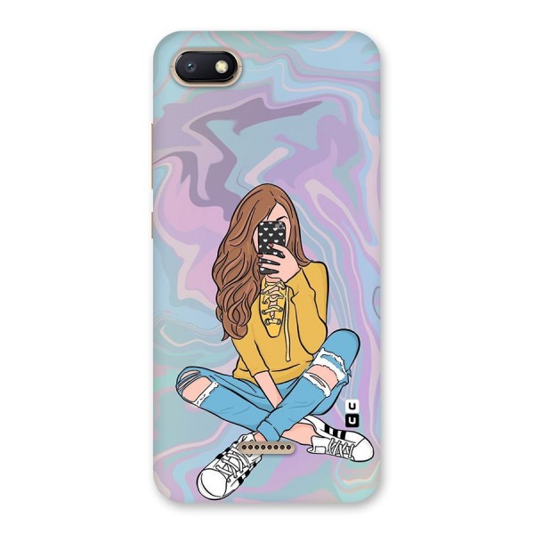 Selfie Girl Illustration Back Case for Redmi 6A