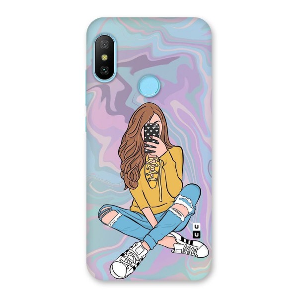 Selfie Girl Illustration Back Case for Redmi 6 Pro