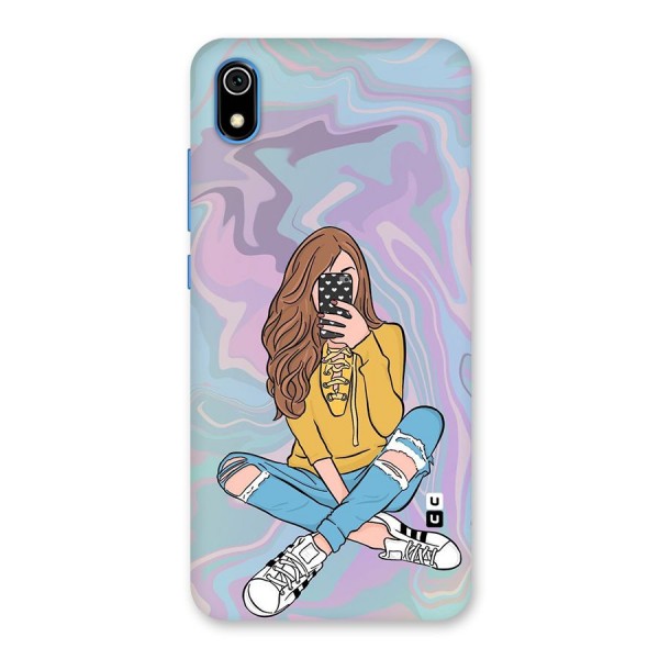 Selfie Girl Illustration Back Case for Redmi 7A