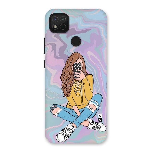 Selfie Girl Illustration Back Case for Redmi 9C