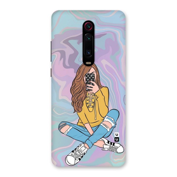 Selfie Girl Illustration Back Case for Redmi K20