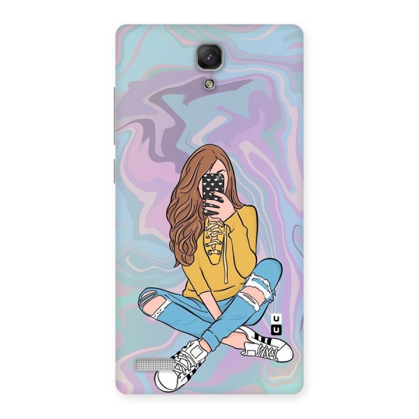 Selfie Girl Illustration Back Case for Redmi Note