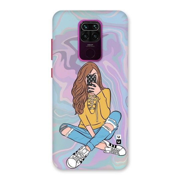 Selfie Girl Illustration Back Case for Redmi Note 9