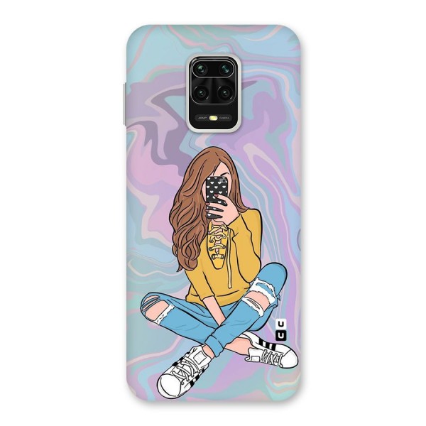 Selfie Girl Illustration Back Case for Redmi Note 9 Pro