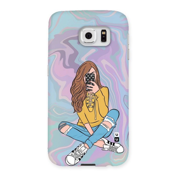 Selfie Girl Illustration Back Case for Samsung Galaxy S6