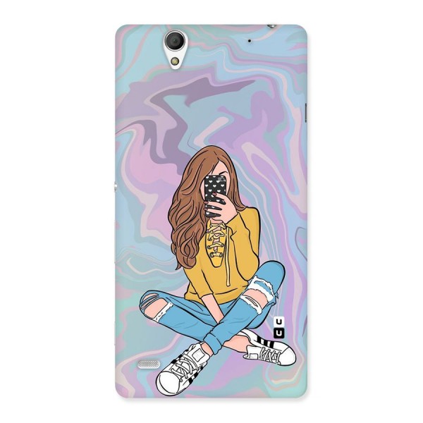 Selfie Girl Illustration Back Case for Sony Xperia C4