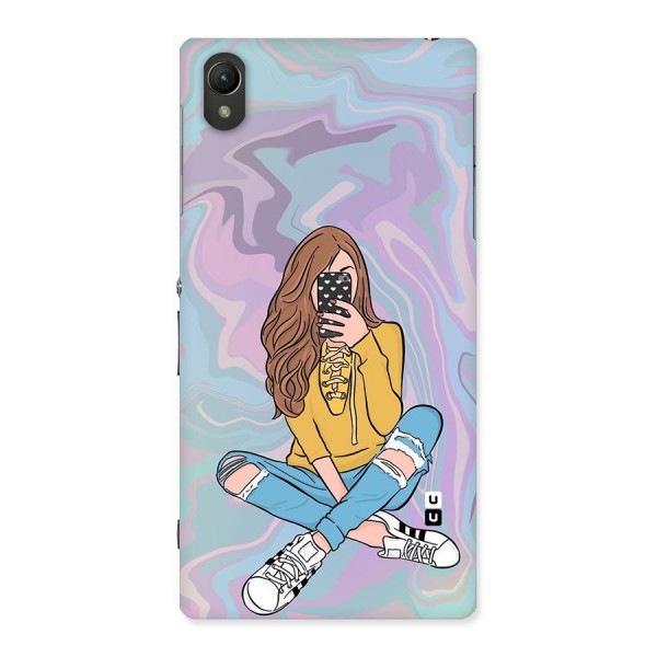 Selfie Girl Illustration Back Case for Sony Xperia Z1