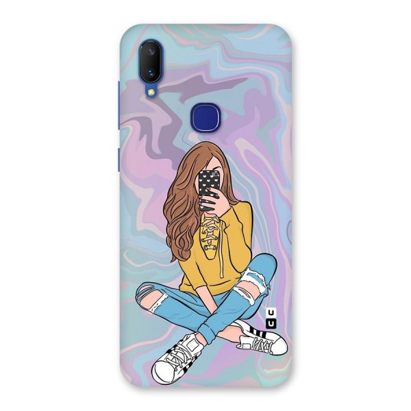 Selfie Girl Illustration Back Case for Vivo V11