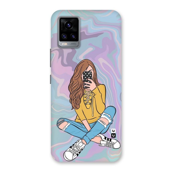 Selfie Girl Illustration Back Case for Vivo V20