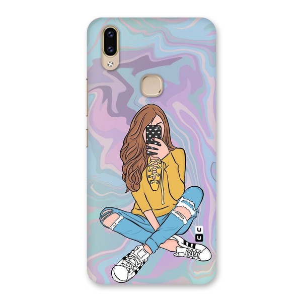 Selfie Girl Illustration Back Case for Vivo V9