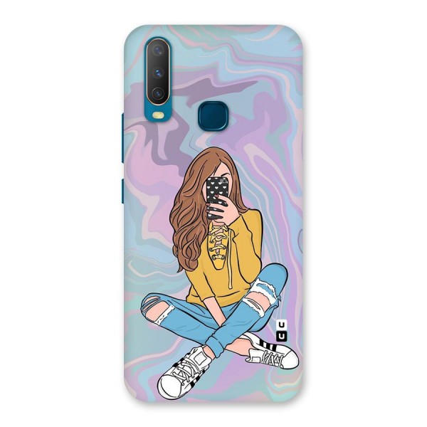 Selfie Girl Illustration Back Case for Vivo Y12