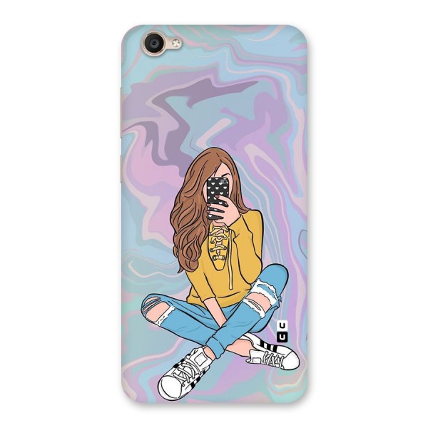 Selfie Girl Illustration Back Case for Vivo Y55