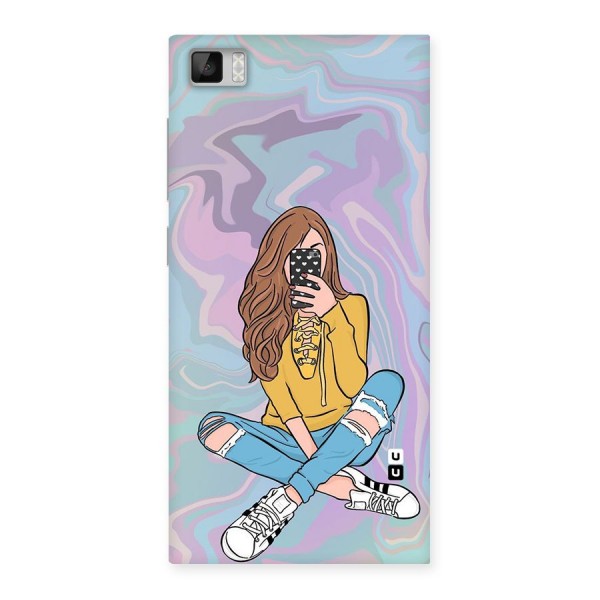 Selfie Girl Illustration Back Case for Xiaomi Mi3