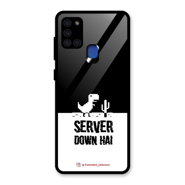 Server Down Hai Black Glass Back Case for Galaxy A21s