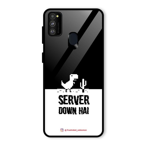 Server Down Hai Black Glass Back Case for Galaxy M21