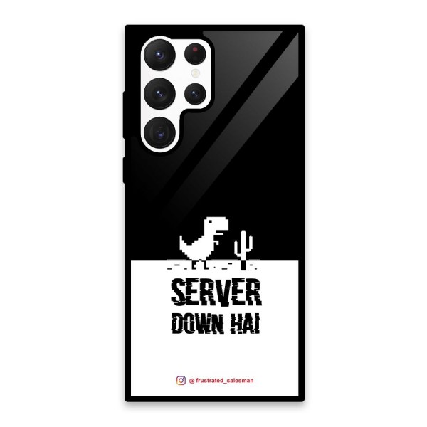 Server Down Hai Black Glass Back Case for Galaxy S22 Ultra 5G