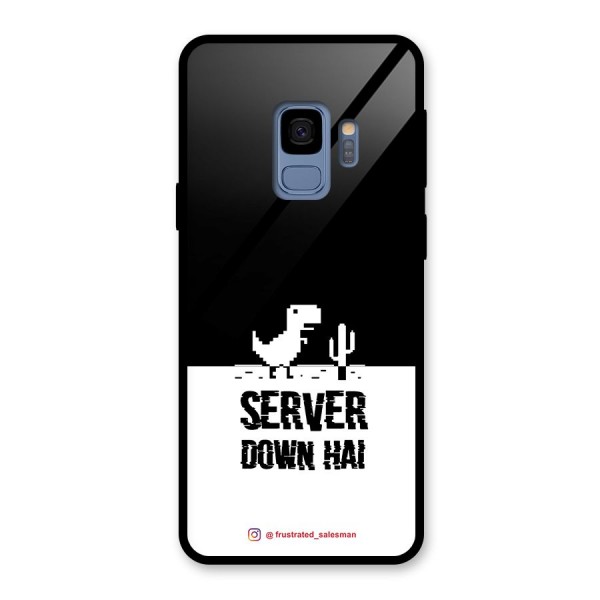 Server Down Hai Black Glass Back Case for Galaxy S9