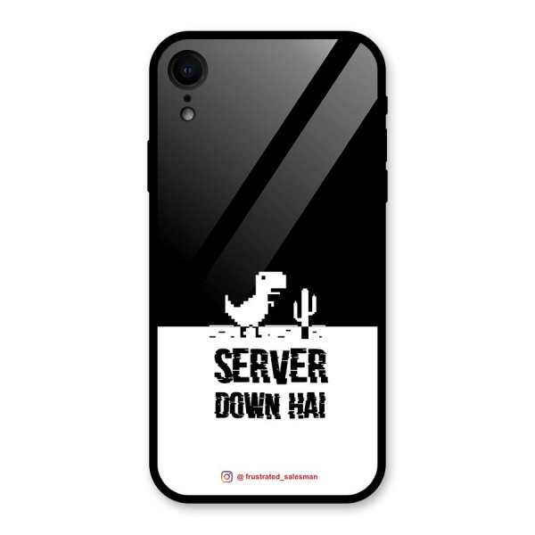 Server Down Hai Black Glass Back Case for iPhone XR