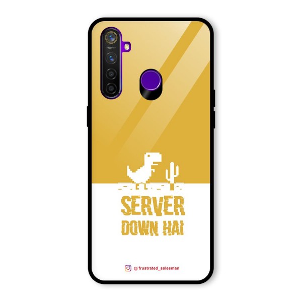 Server Down Hai Mustard Yellow Glass Back Case for Realme 5 Pro
