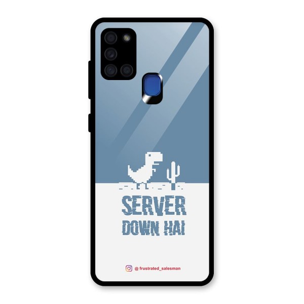 Server Down Hai SteelBlue Glass Back Case for Galaxy A21s