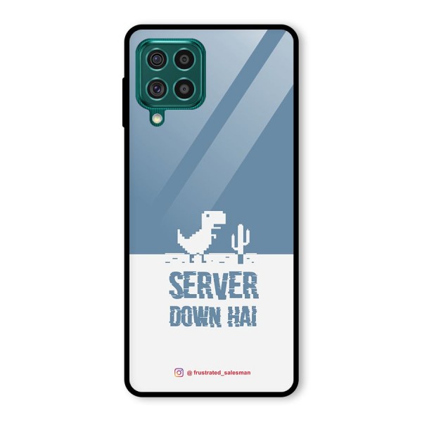 Server Down Hai SteelBlue Glass Back Case for Galaxy F62