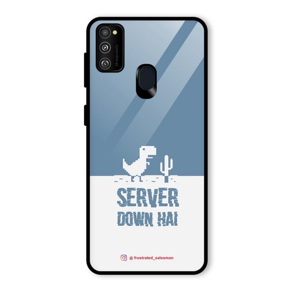 Server Down Hai SteelBlue Glass Back Case for Galaxy M21