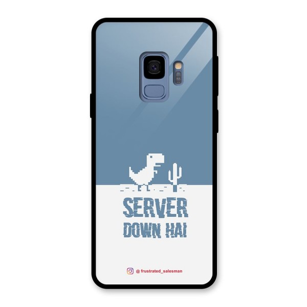 Server Down Hai SteelBlue Glass Back Case for Galaxy S9