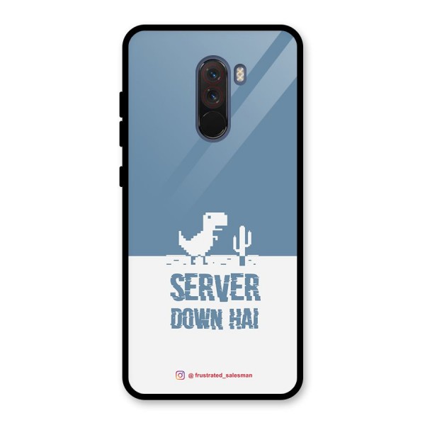 Server Down Hai SteelBlue Glass Back Case for Poco F1