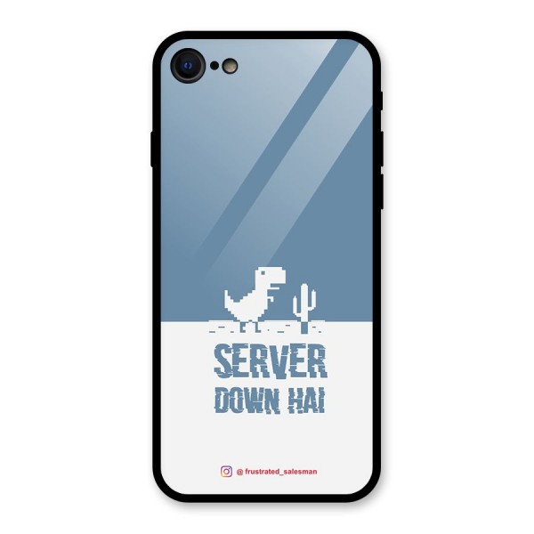 Server Down Hai SteelBlue Glass Back Case for iPhone 8