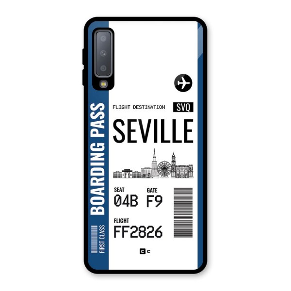 Seville Boarding Pass Glass Back Case for Galaxy A7 (2018)