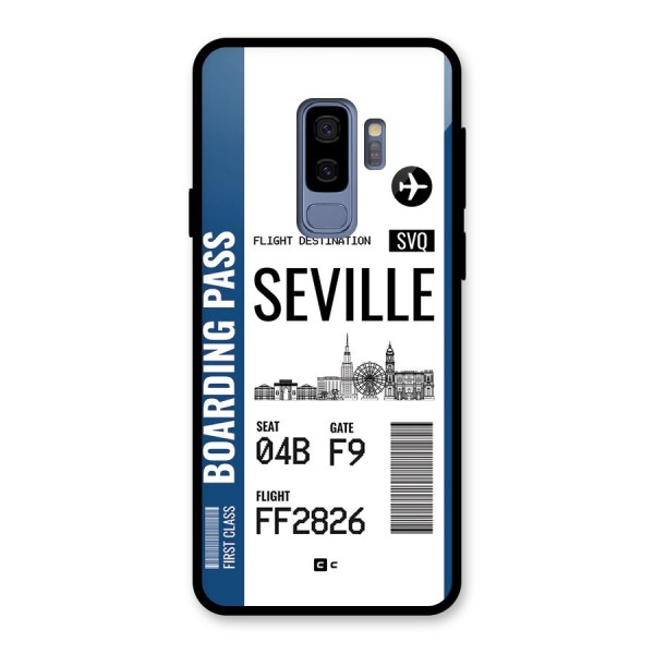 Seville Boarding Pass Glass Back Case for Galaxy S9 Plus