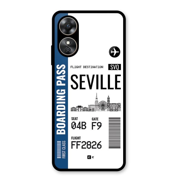 Seville Boarding Pass Glass Back Case for Oppo A17