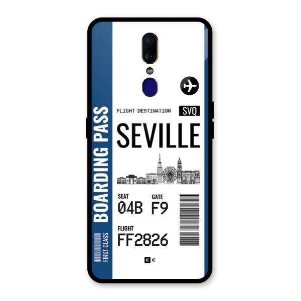 Seville Boarding Pass Glass Back Case for Oppo F11