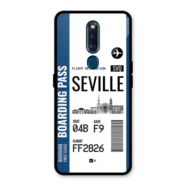 Seville Boarding Pass Glass Back Case for Oppo F11 Pro