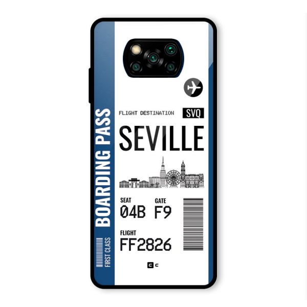 Seville Boarding Pass Glass Back Case for Poco X3 Pro