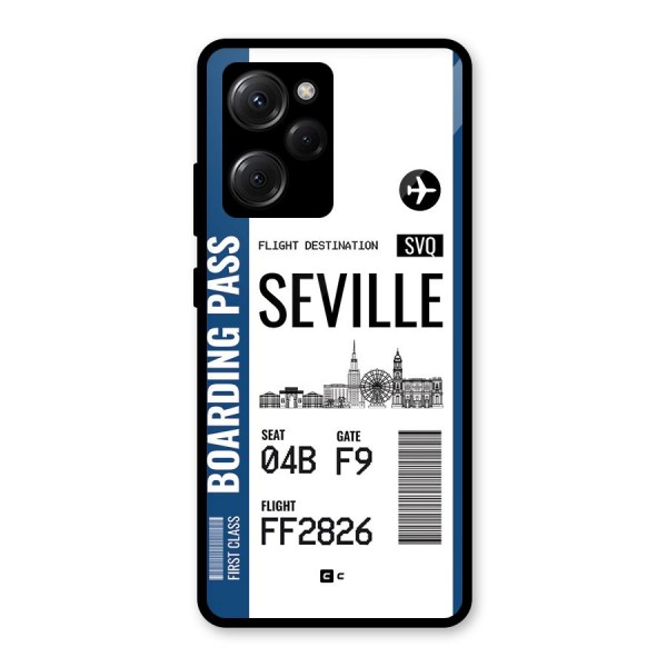 Seville Boarding Pass Glass Back Case for Poco X5 Pro