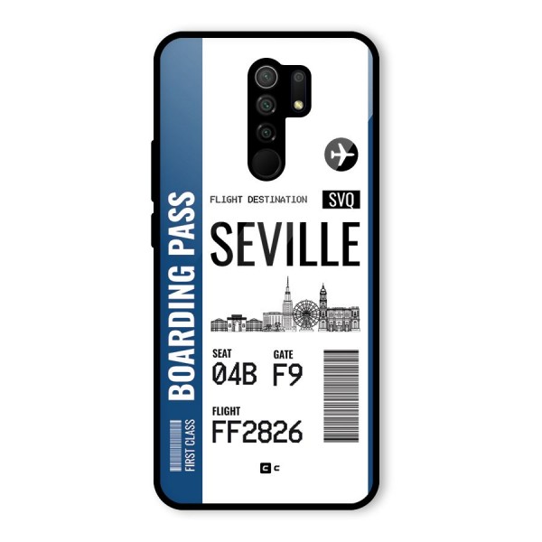 Seville Boarding Pass Glass Back Case for Redmi 9 Prime