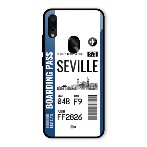 Seville Boarding Pass Glass Back Case for Redmi Note 7S