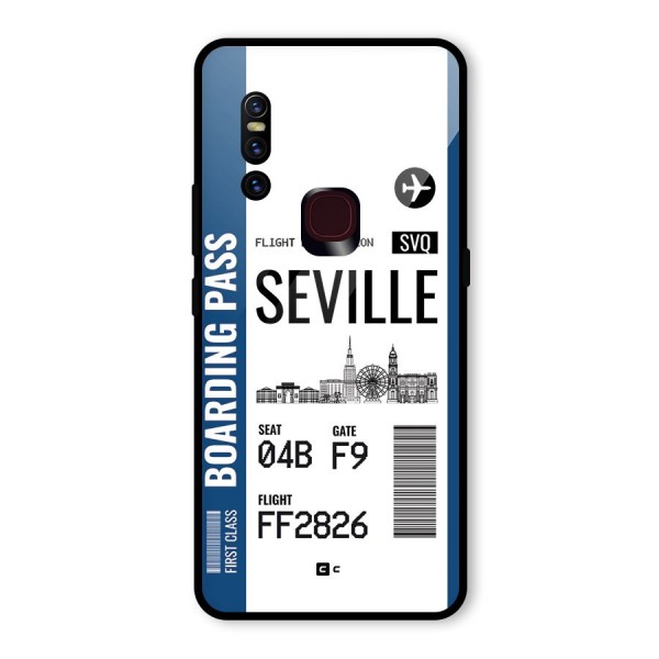 Seville Boarding Pass Glass Back Case for Vivo V15