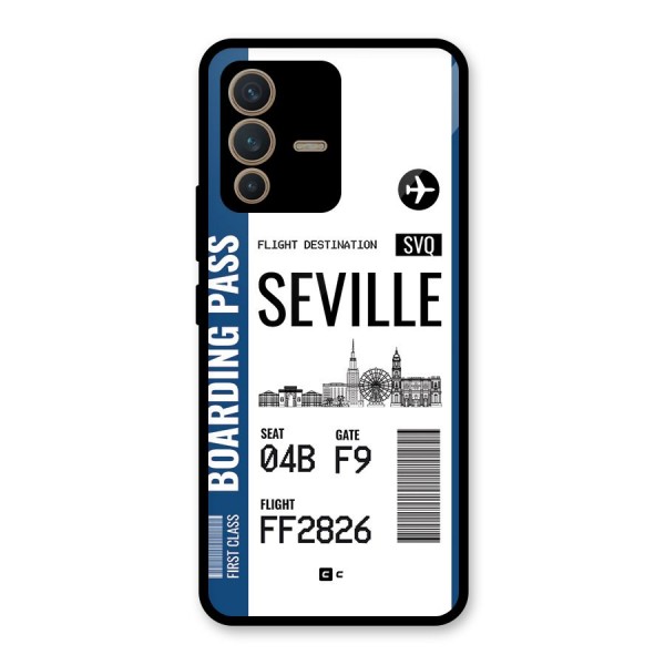 Seville Boarding Pass Glass Back Case for Vivo V23 5G