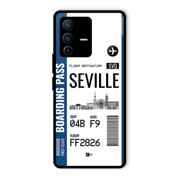 Seville Boarding Pass Glass Back Case for Vivo V23 Pro